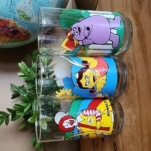 McDonald's Colorful Character Glass Trio